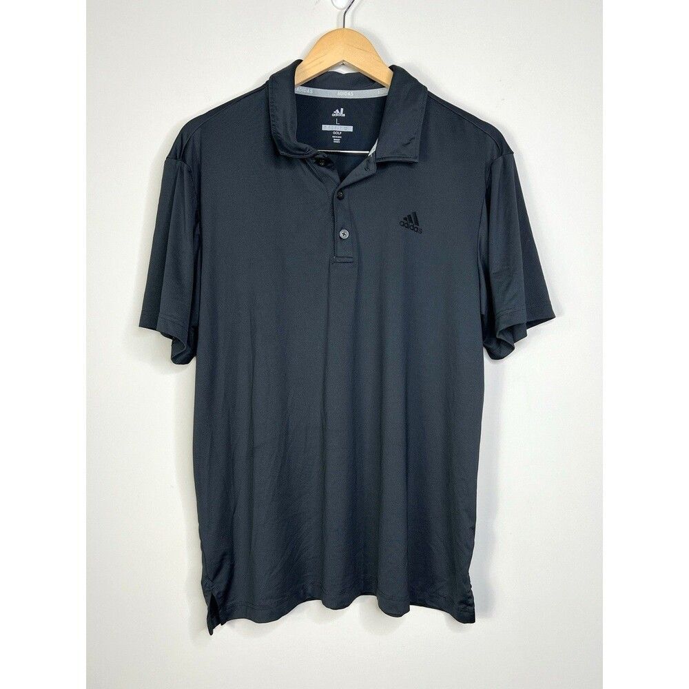 Adidas Golf Performance Polo Shirt Mens Large Black Lightweight Casual